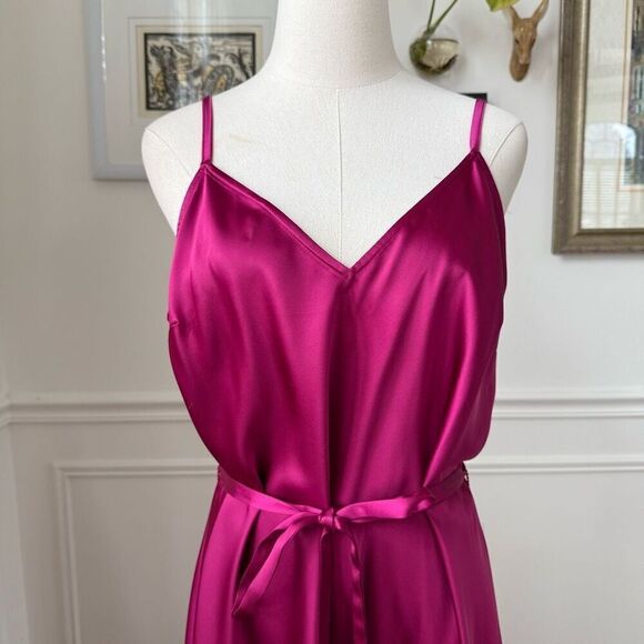 INC International Concepts Side Slit Slip Dress Raspberry Fuchsia Pink $100 L - Picture 2 of 8